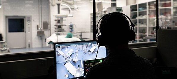 Simulation hospital control room at Metropolia University of Applied Sciences